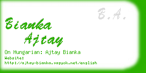 bianka ajtay business card